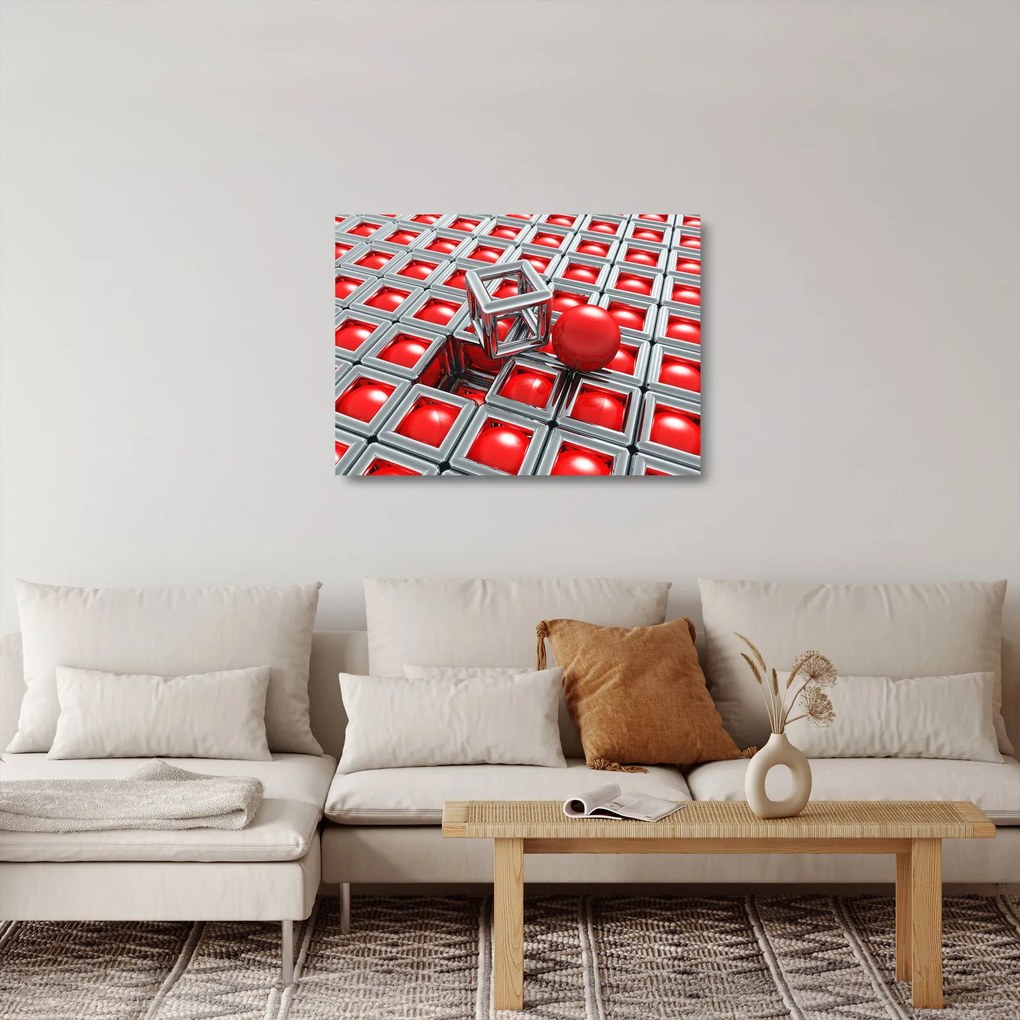 Sklenený obraz - 3D metalická abstrakcia (70x50 cm)