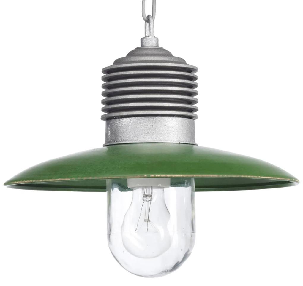 Vonkajšia závesná lampa Ampere hliník/zelená