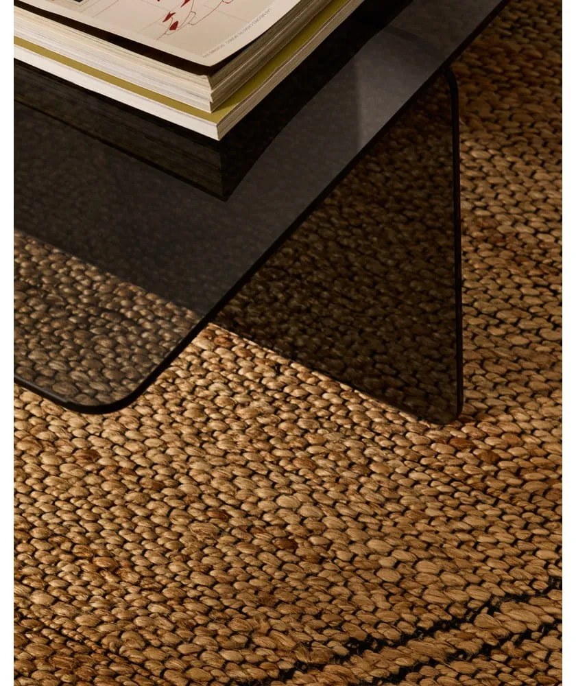 Sivý sklenený konferenčný stolík 60x120 cm Zaren – Kave Home