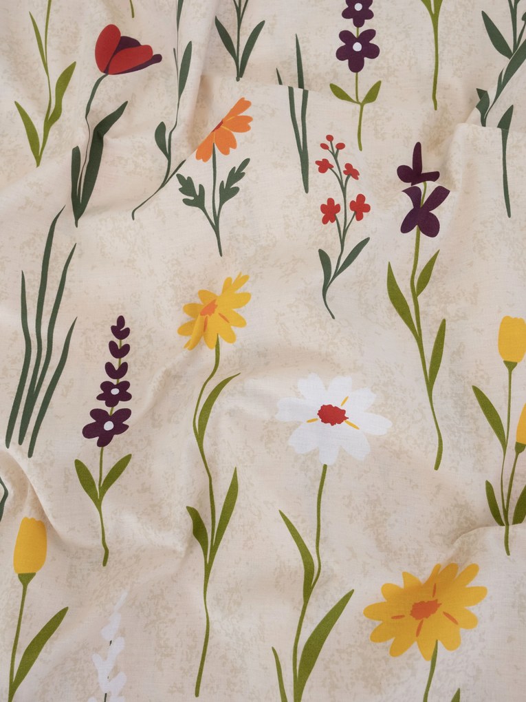 Bavlnené obliečky Renforcé - Rozkvitnutá lúka prírodná