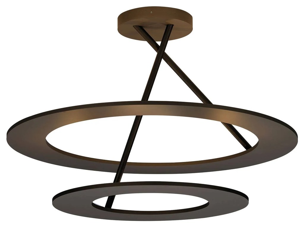 Bopp Stella stropné LED 2 kruhy bronz/čierne