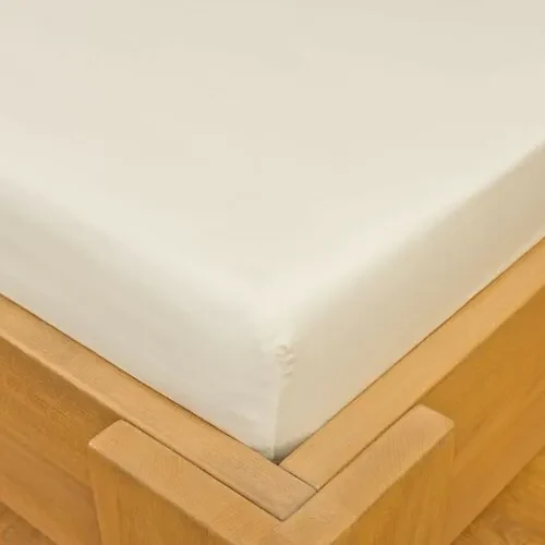 Kvalitex Saténové prestieradlo s gumou smotanová, 80 x 200 cm