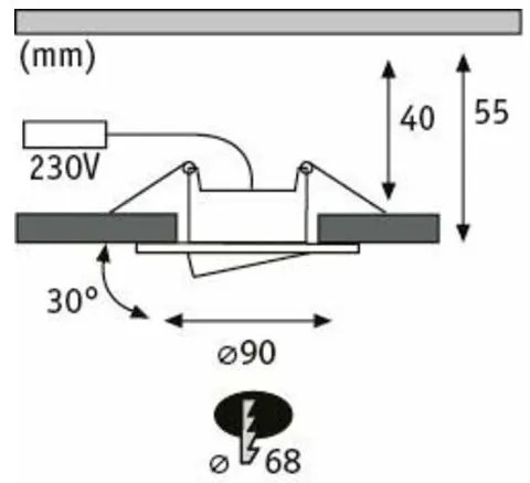Paulmann 99991 - SADA 3xLED/6W IP65 Kúpeľňové podhľadové svietidlo CALLA 230V