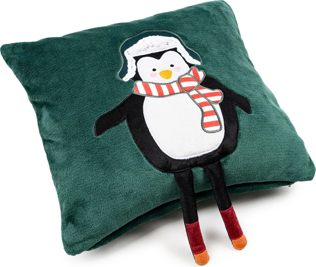 4Home Vianočná obliečka na vankúšik Penguin, 40 x 40 cm