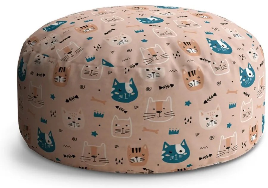 Taburet Circle farebné mačičky, béžová