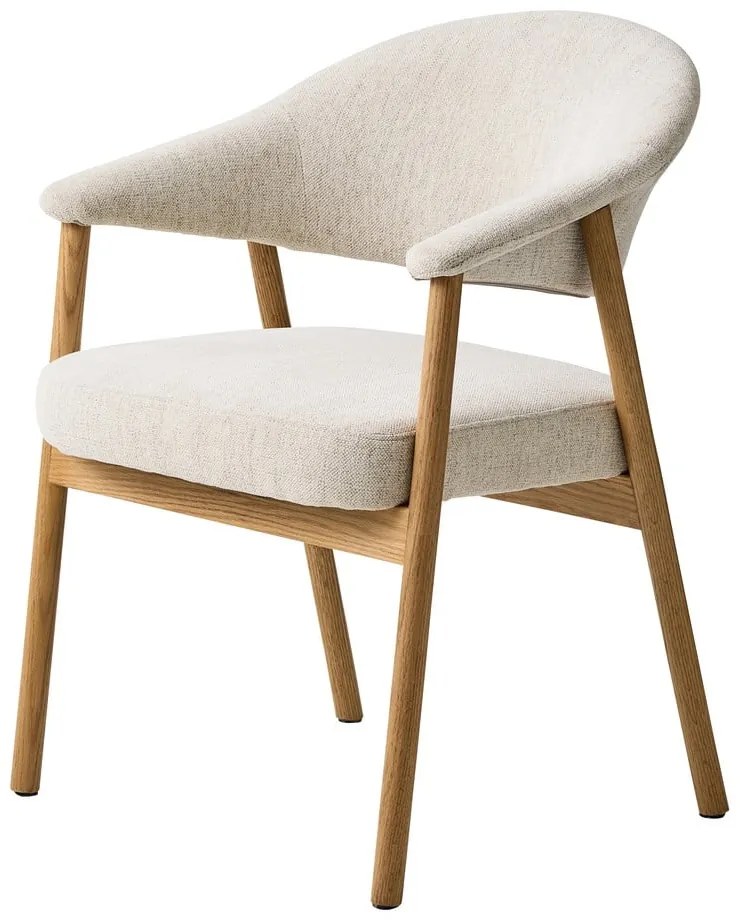 Krémovobiele jedálenské kreslá v súprave s podrúčkami 2 ks z dubového dreva Elk – Unique Furniture