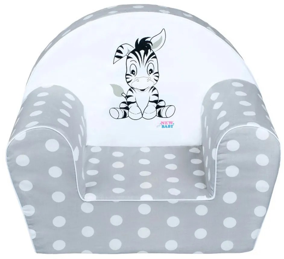 Detské kreslo New Baby Zebra sivé