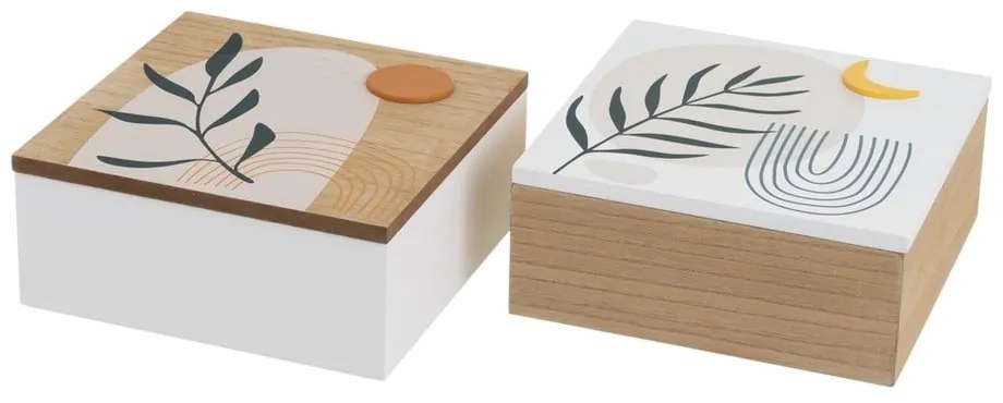 Dekoratívne úložné boxy s vekom v súprave 2 ks ø 20x8,5 cm – Casa Selección
