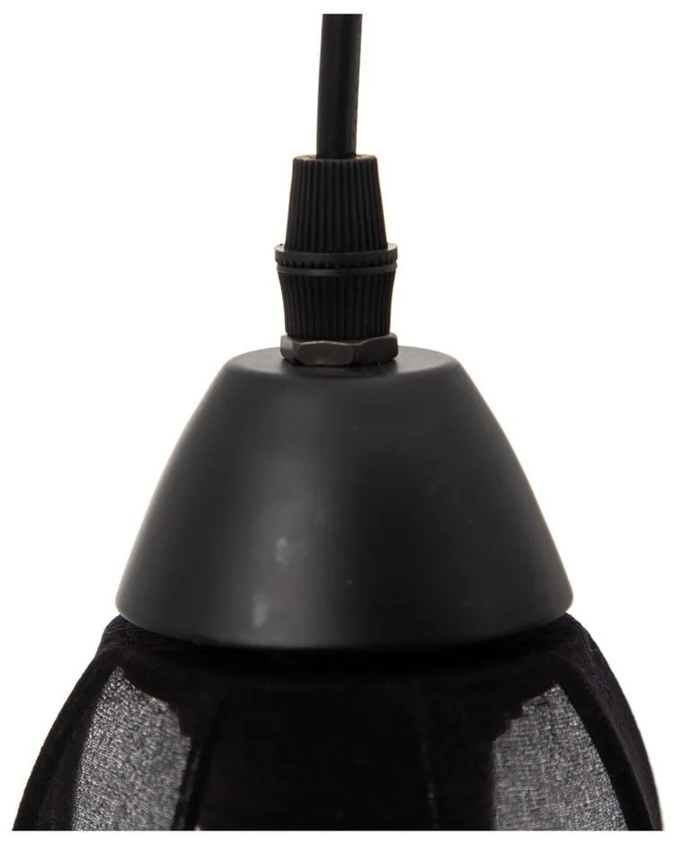 Čierne závesné svietidlo s textilným tienidlom ø 40 cm – Ixia