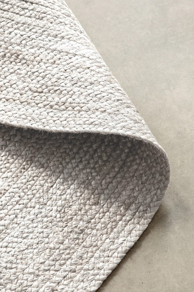 Hanse Home, Kusový koberec Jute Braided 106321 White kruh, 200x200 (priemer) kruh, biela, chodba / predsieň