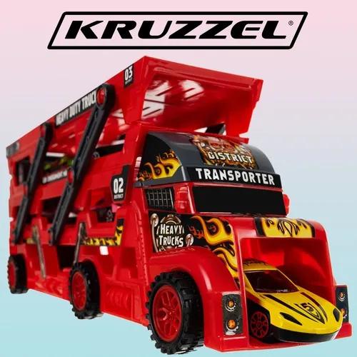 Kruzzel 22515 Kamión s autíčkami červený