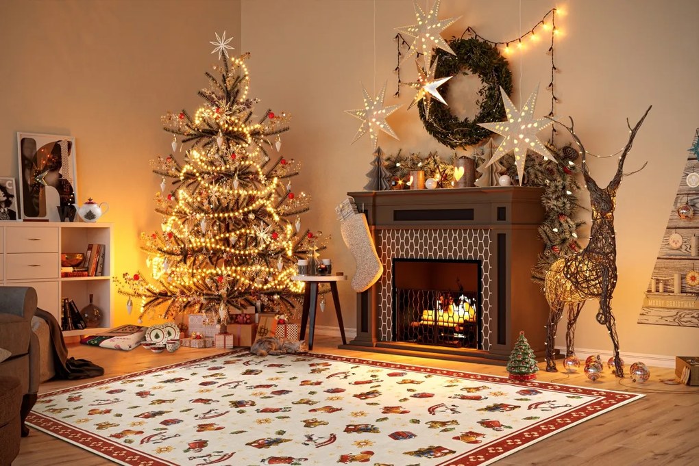 Villeroy & Boch, Kusový koberec Villeroy & Boch Toy's delight s potlačou 106192 Red, Multicolor, 160x230, červená, obývacia izba