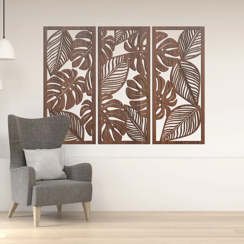 Trojdielny obraz na stenu monstera | SENTOP HDF0523
