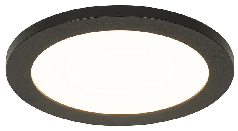 Moderné stropné svietidlo čierne 22,5 cm vrátane LED IP44 - Steve