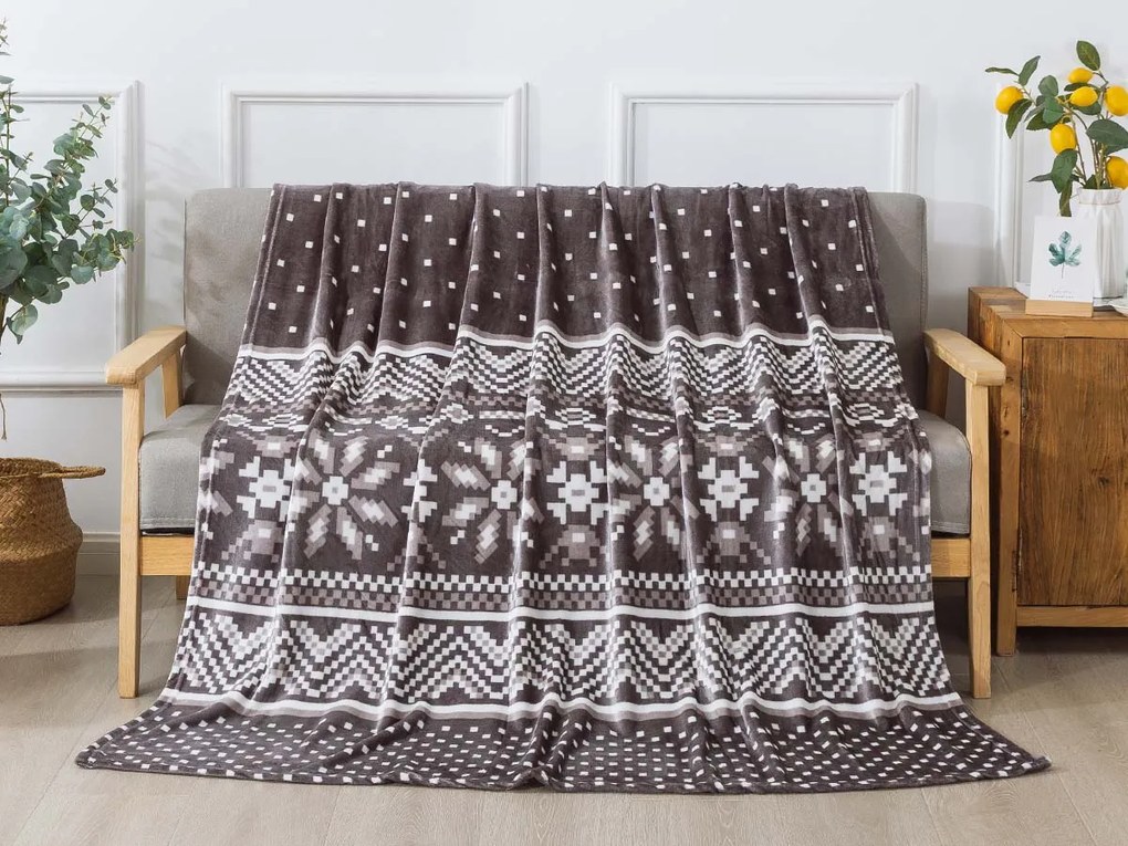 XPOSE® Mikroplyšová deka TORM - sivá 140x200 cm