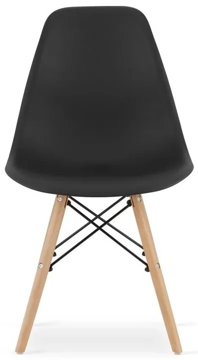 Set 4 stoličiek OSAKA čierne / prírodné nohy