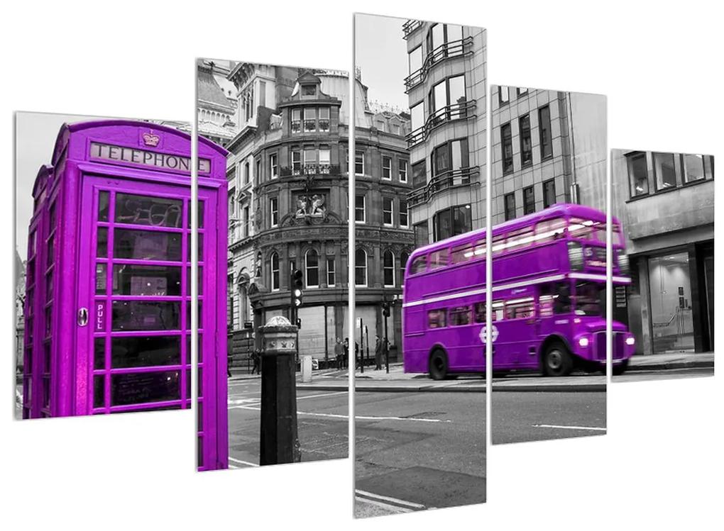 Obraz Londýna vo farbách fialovej (150x105 cm)