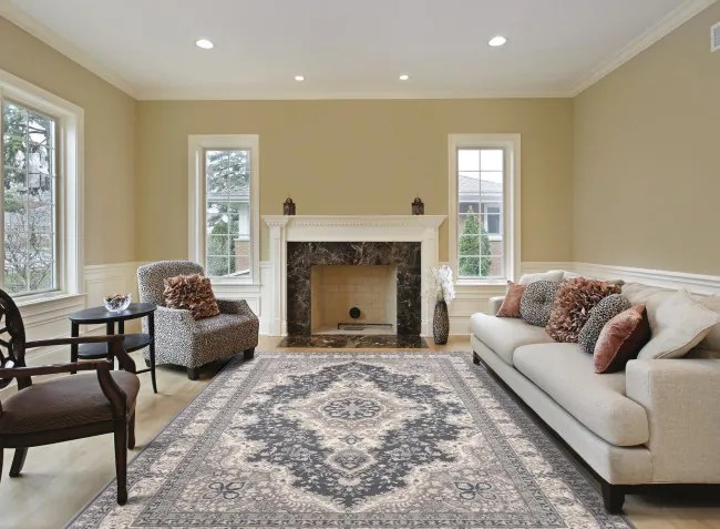 Koberec Agnella Isfahan Almas Antracit