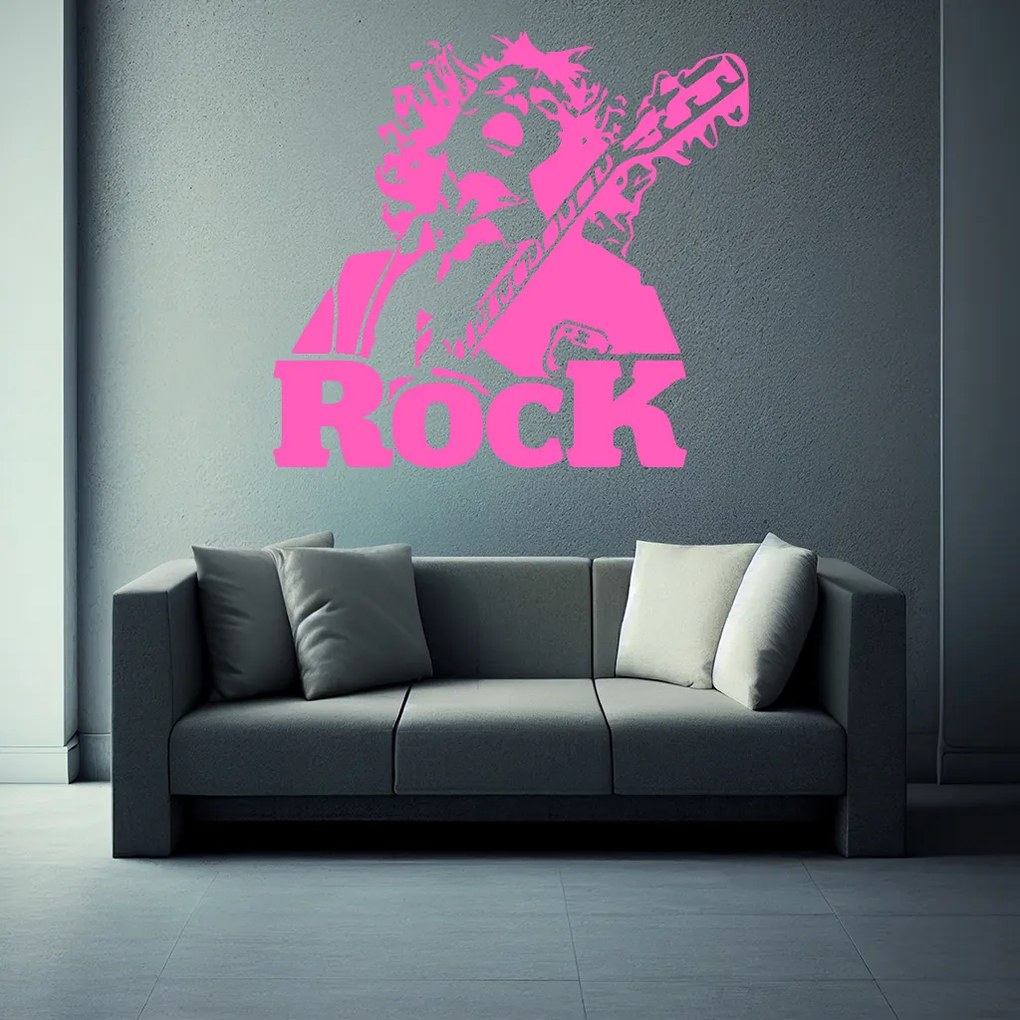 Veselá Stena Samolepka Angus Young AC/DC Farba: žltá, Veľkosť: 80 x 74 cm