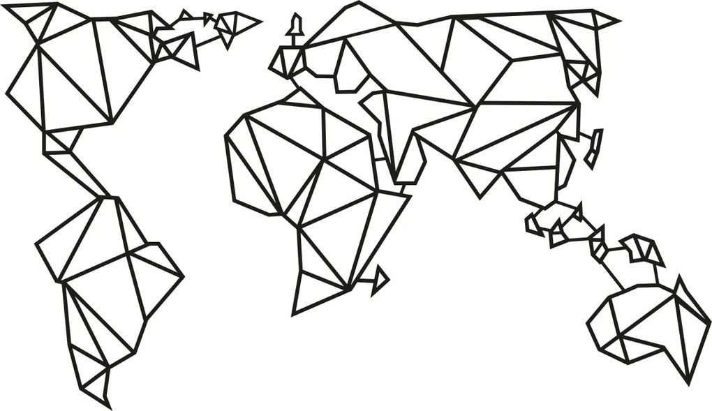Nástenná dekorácia Svetová mapa III čierna