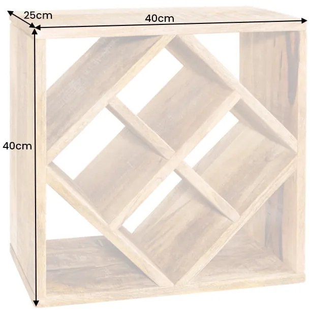 Polica na víno Cubus 40cm Mango 5ks