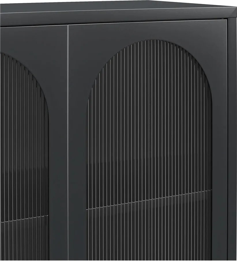 Čierna kovová vitrína 80x186x40 cm Luna – Støraa