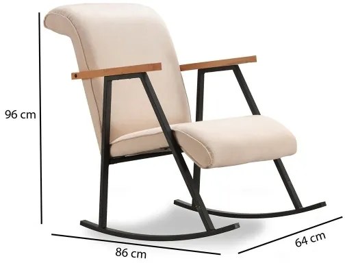 Hojdacie kreslo LUNI krémové