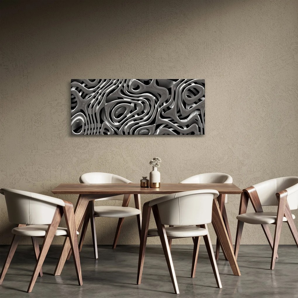 Obraz - Metalická abystrakcia (120x50 cm)