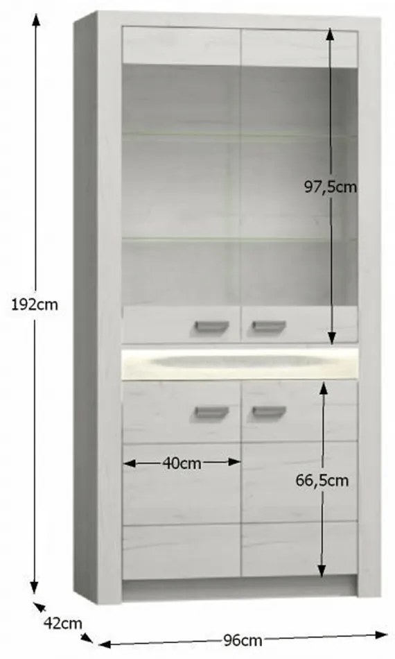 Tempo Kondela Vitrína, jaseň biely, INFINITY I-03