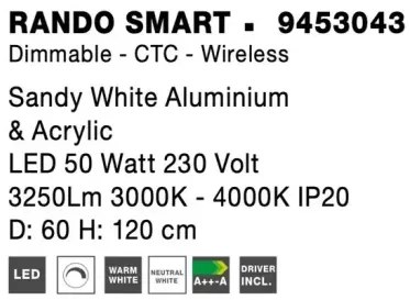 LED luster Rando Smart 60 biele