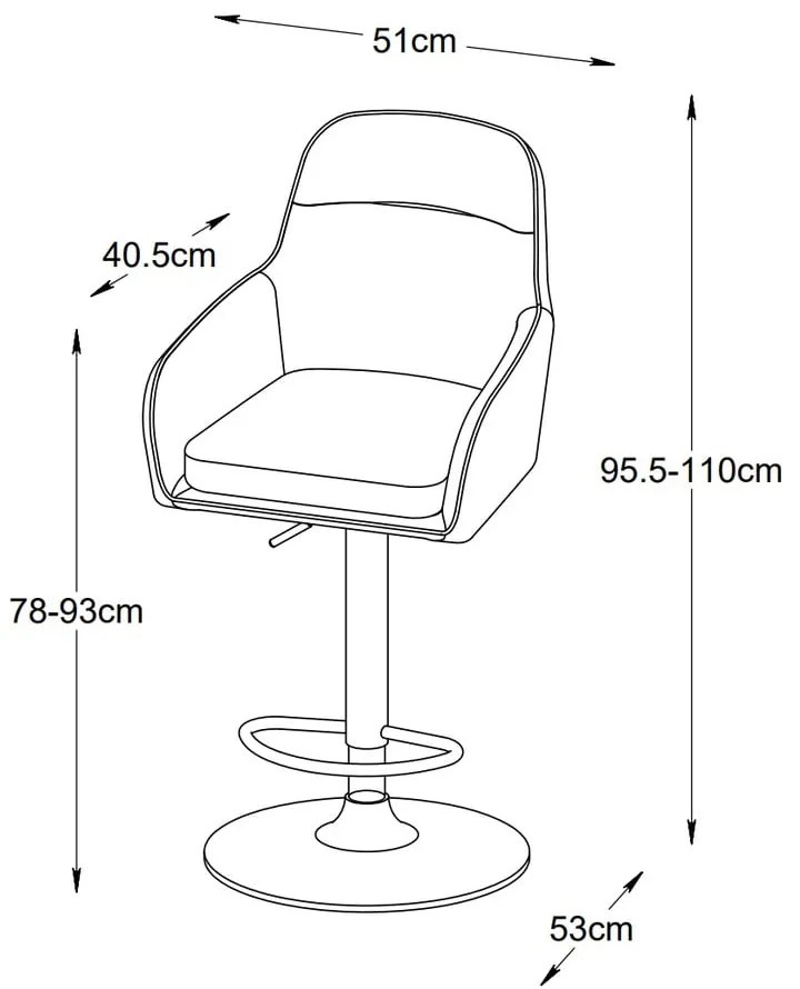 Sivé barové stoličky v súprave 2 ks (výška sedadla 69 cm) Avola – Unique Furniture