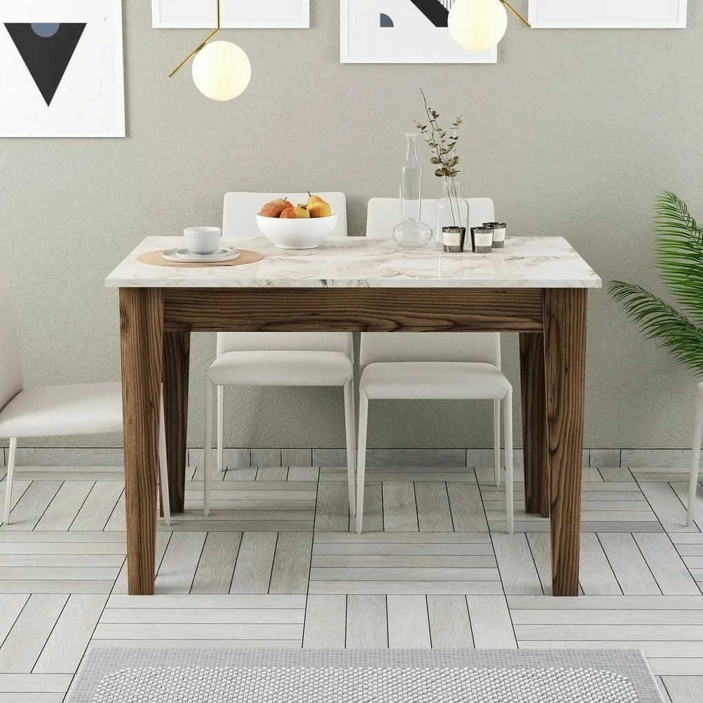Jedálenský stôl Kiev White and Walnut