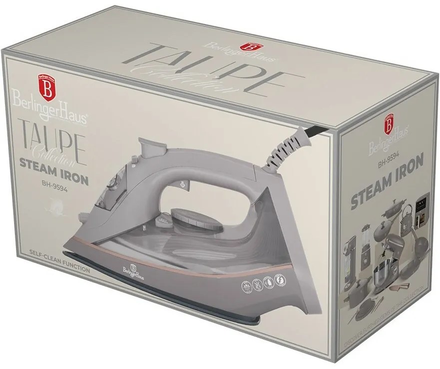 BerlingerHaus Žehlička naparovacia 2200 W Taupe