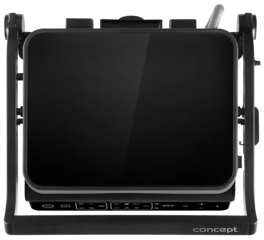 Concept ge3600 - Kontaktný gril s teplotnou sondou GLASS 2000W/230V čierny