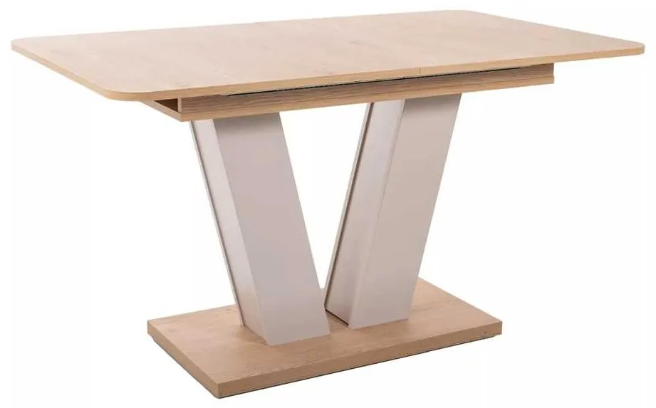 Jedálenský stôl Platon 136 x 80 cm, dub cremona / krémová