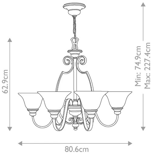 Hinkley HK-CELLO6 - Luster na reťazi CELLO 6xE27/60W/230V