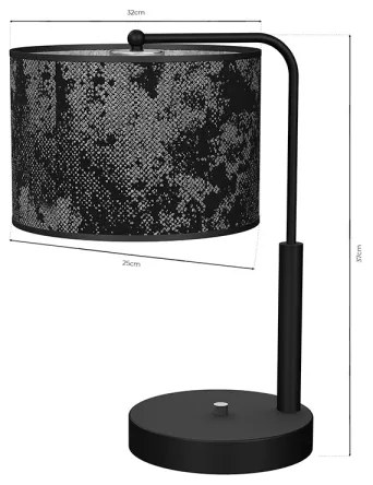 Stolná lampa SATINO 1xE27/60W/230V čierna/šedá