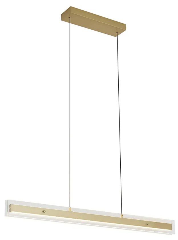 Moderné závesné svietidlo mosadzné s čírym sklom vrátane LED Easylift - Catch