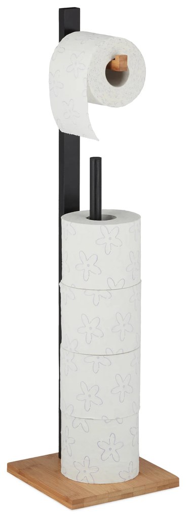 Voľne stojaci držiak a stojan na toaletný papier RelaxDays RD7610, bambusový