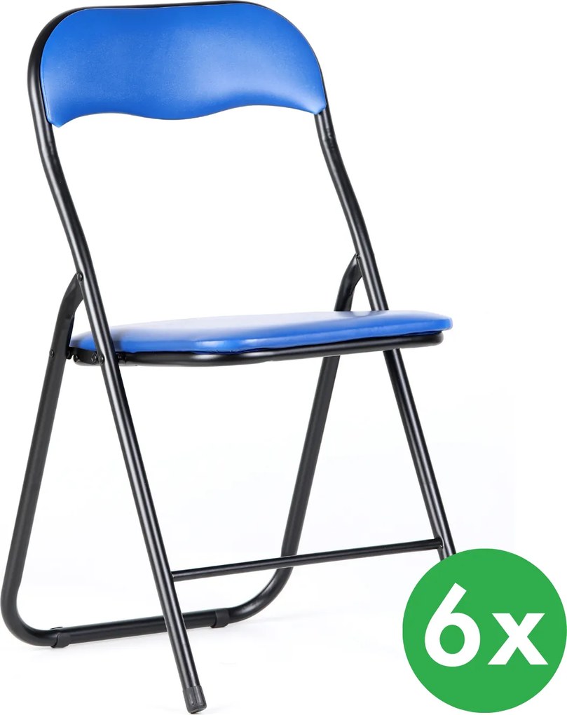Skladacia konferenčná stolička BRIEFING, 6 ks, modrá