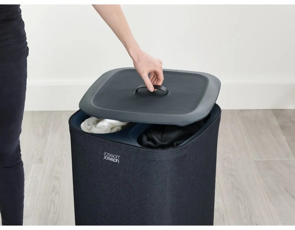 Antracitovosivý látkový kôš na bielizeň 2x30 l Tota – Joseph Joseph