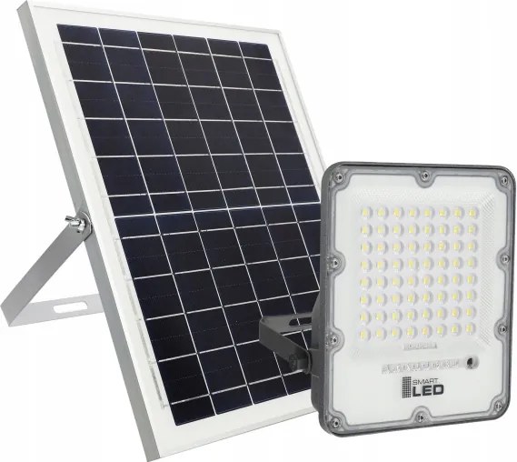 LED stmievateľný solárny reflektor LED/100W/3,2V 5000K 10500 mAh IP65 čierny + diaľkové ovládanie