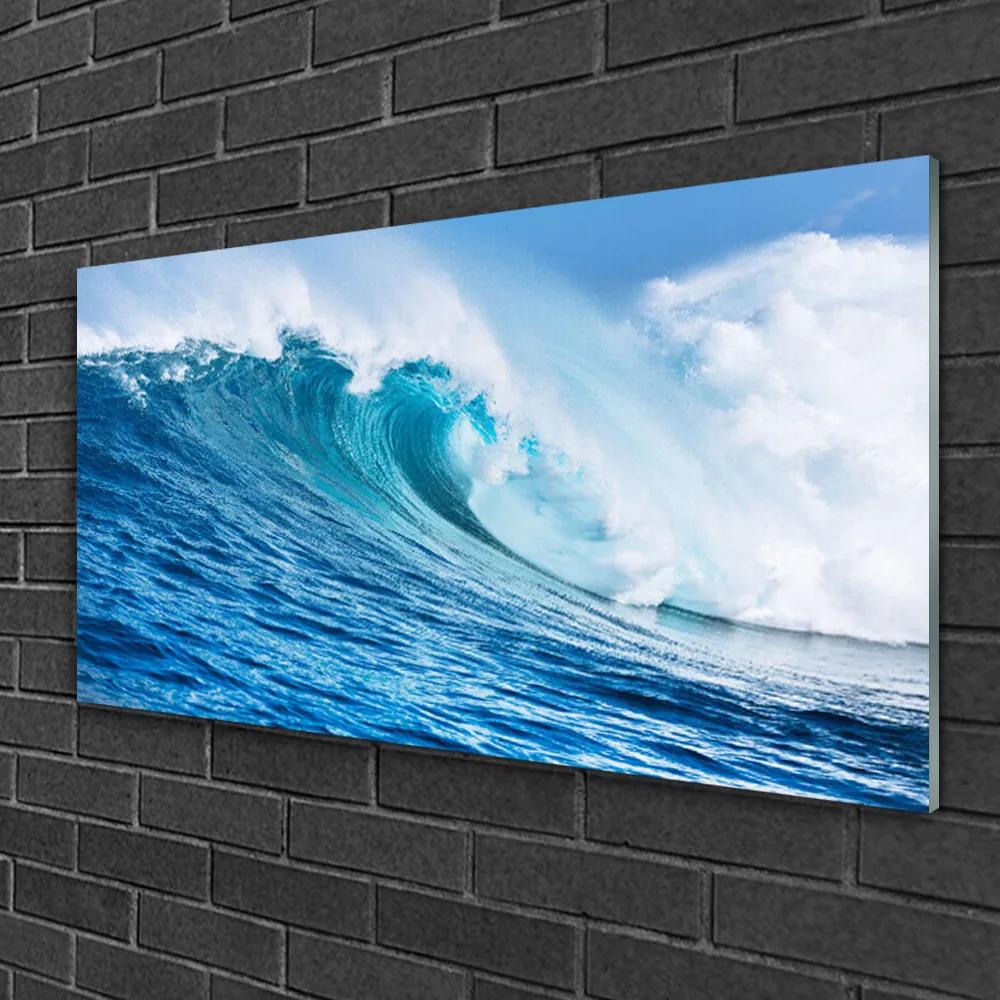 Skleneny obraz Vlny more nebo mraky 125x50 cm