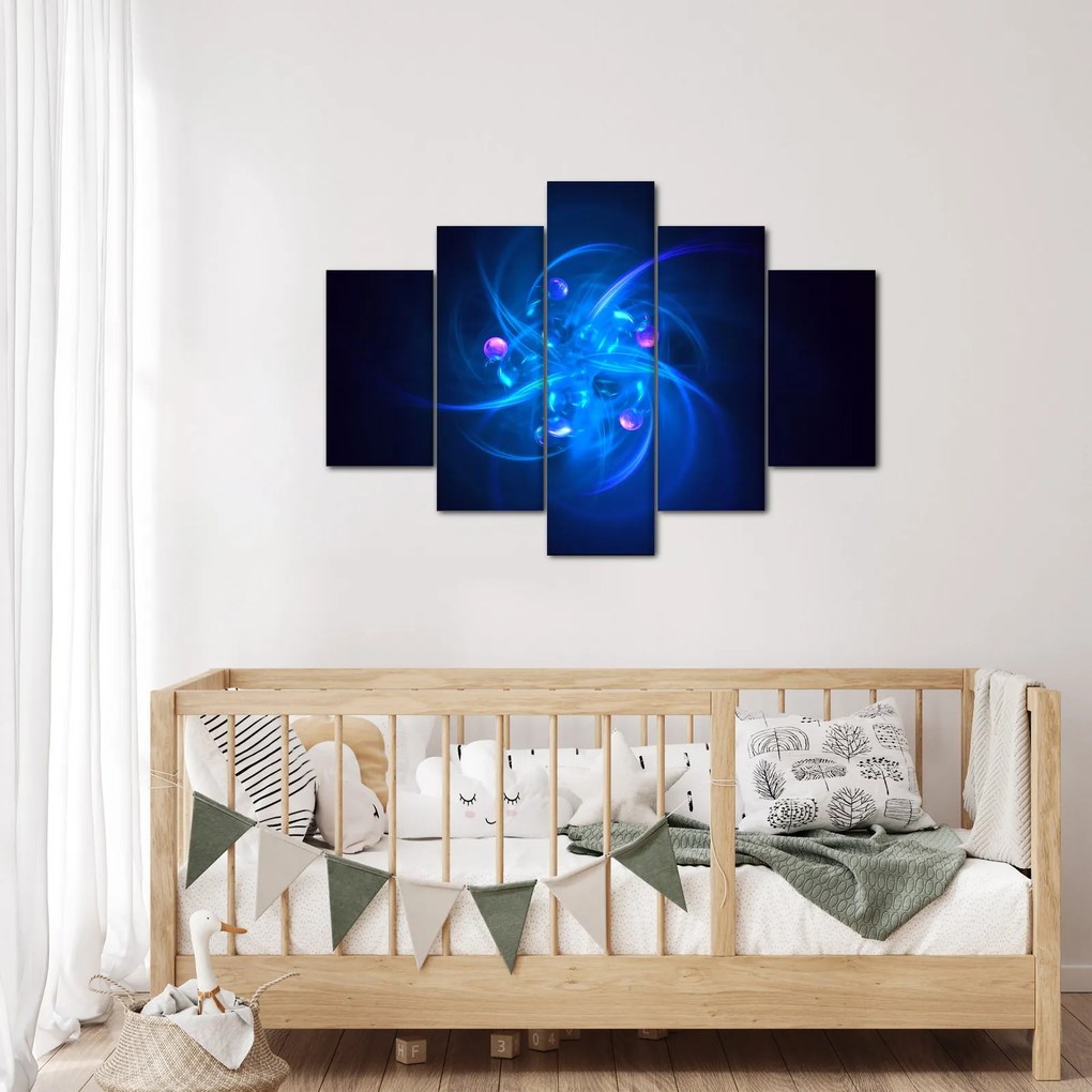 Moderný obraz modrej abstrakcie (150x105 cm)