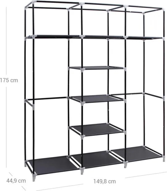 Šatníková skriňa čierna AST-E1012 BK
