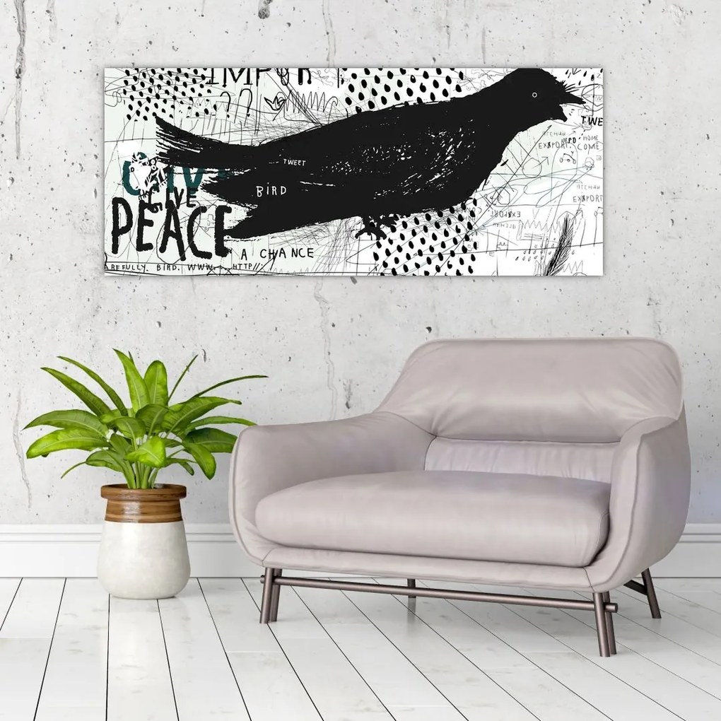 Obrázok - Street art - bird (120x50 cm)