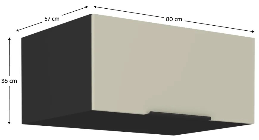 Horná kuchynská skrinka Araka 80 NAGU-36 1F - kašmír / čierna