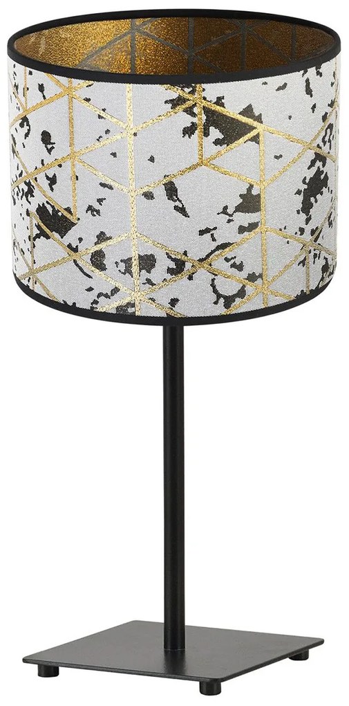 Stolná lampa Werona 5, 1x sivé textilné tienidlo so vzorom, (výber zo 4 farieb konštrukcie), g