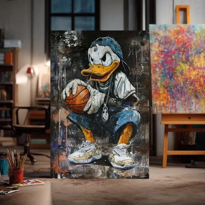 Obraz LeBron Duck na plátne | Maľovaná štruktúra