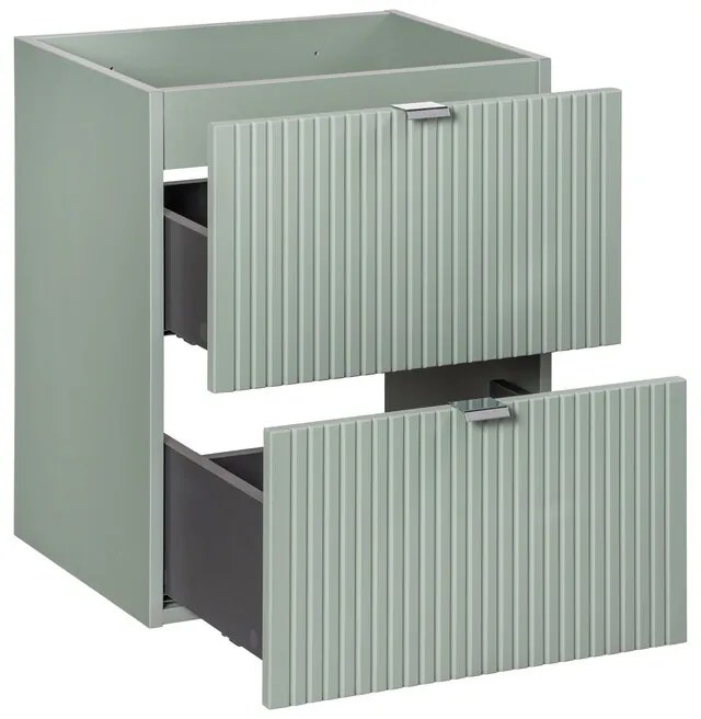 Závesná skrinka Line Reed Green s doskou 50 cm zelená/dub evoke